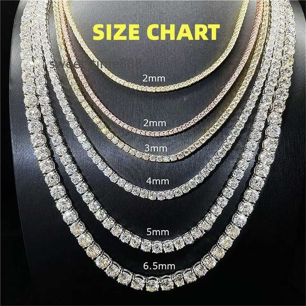 

price hip hop jewelry 3mm 4mm 5mm 6.5mm gra certificate s925 silver vvs1 d color diamond moissanite tennis chain necklace