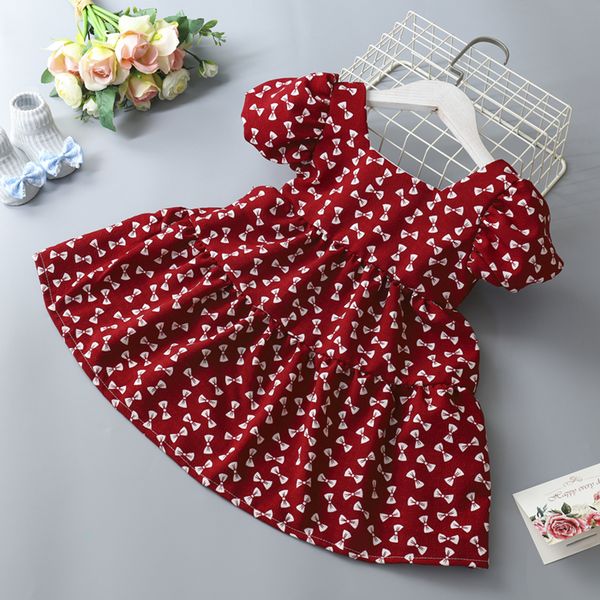 

girls dresses summer toddler dresses baby girl clothes cute flowers print princess dress girls casual dress 230506, Red;yellow