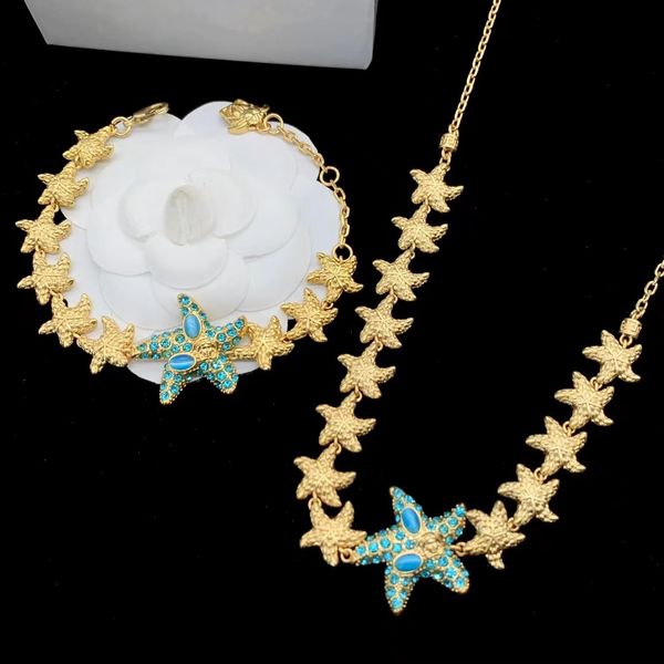 

starfish sapphire fashion luxury designer necklace bracelet, Silver