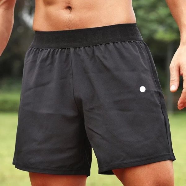 

lulu men yoga sports shorts outdoor fitness quick dry lululemens solid color casual running quarter pant man breathable design332s, White;black