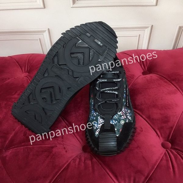 

fashion brand casual shoes mens designer leather lace-up sneakers fashion lady flat running letters shoes platform gym sneakers, Black