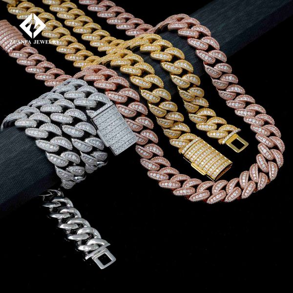 

fast shipping custom pass diamond tester hip hop vvs moissanite pendant necklace iced out 925 silver cuban link chain