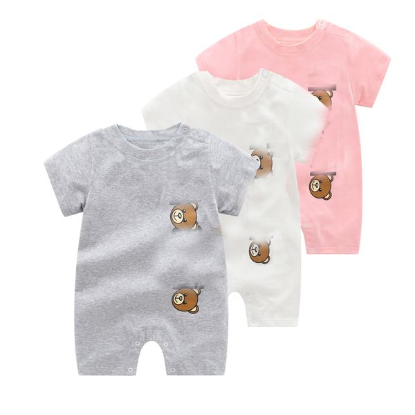 

baby boy romper girl boy 100% cotton romper pajamas jumpsuit clothes cartoon print newboron summer rompers playsuit, Blue