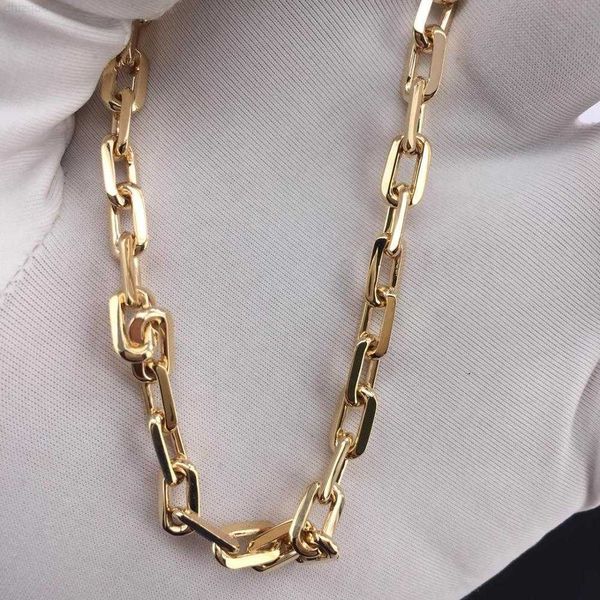 

firstmadam custom france real 18k golden link chain necklace for men and women, Silver