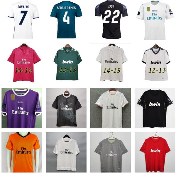 

real madrids ronaldo benzema retro soccer jerseys 2010 2011 2012 2013 2014 2015 2016 2017 2018 asensio marcelo kroos sergio ramos bale modri, Black;yellow