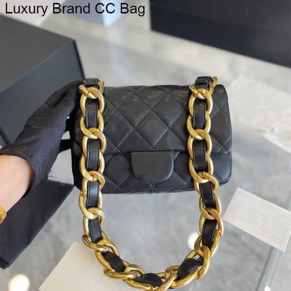 

fashion bags luxury shoulder bag cc coarse chain handbags shoulder woman lambskin sacoche quilt designers handbag lady genuine leather retro
