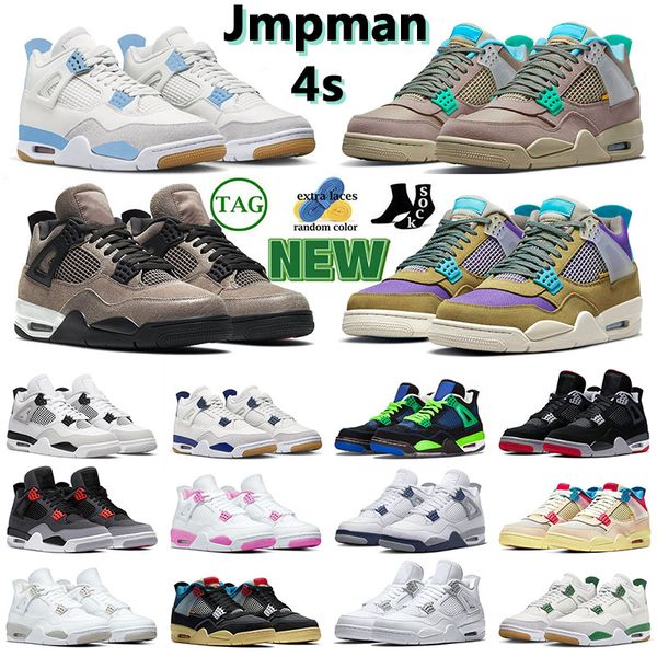 

2023 new light blue 4s sports basketball shoe cactus jack sail pink craft military black taupe haze peach toro bravo pine green black cat ca