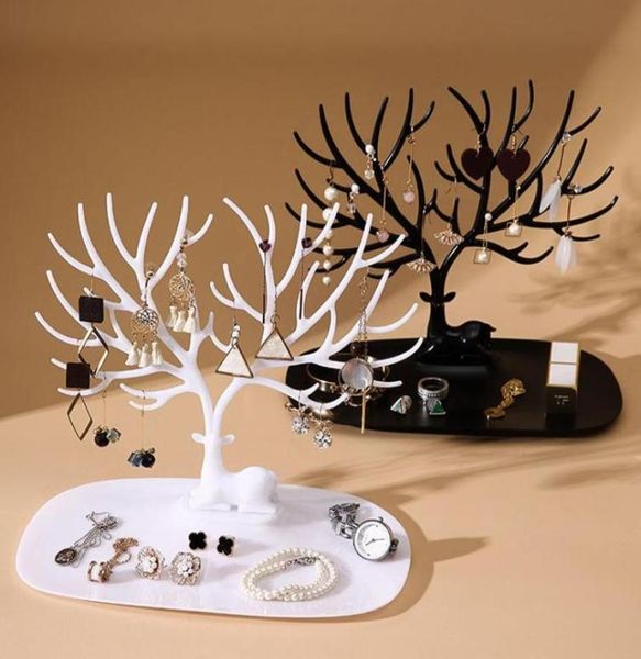 

jewelry pouches bags black white pink rose red deer earrings necklace ring pendant bracelet casesdisplay stand tray tree storage6483893, Pink;blue