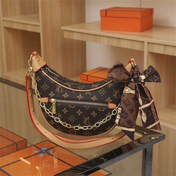 

purses clearance 70% off 2023 luxury old flower chain underarm bag printed crossbody fashionable and versatile handheld one shoulder crescen