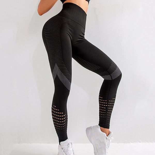 

women's leggings women fitness leggings high waist seamless leggings sportswear breathable feamle workout legging 230508, Black