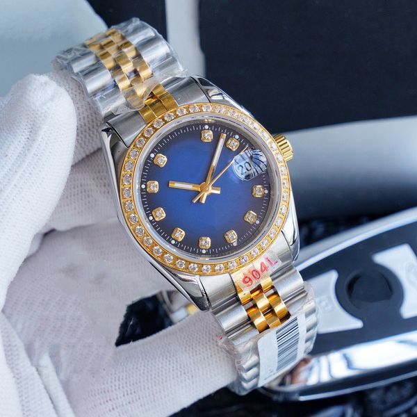 

high-end watch brand original designer logo 3a brand explosive women's 36mm diamond delicate watch, Slivery;golden