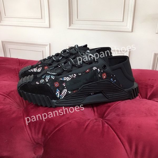 

2023new fashion brand casual shoes men designer leather lace-up sneakers fashion lady flat running letters shoes platform gym sneakers, Black