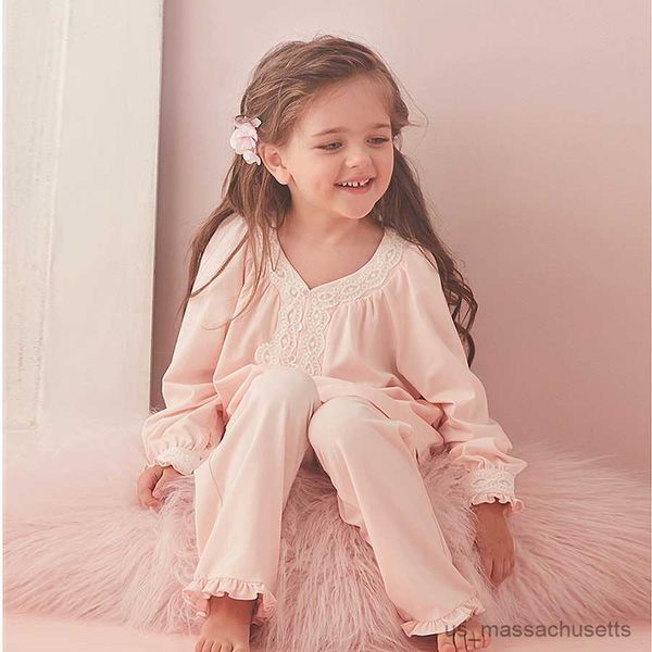 

pajamas children girl lolita pink pajama sets.long sleeve andpants.vintage toddler kids embroidered pyjamas set sleep loungewear, Blue;red
