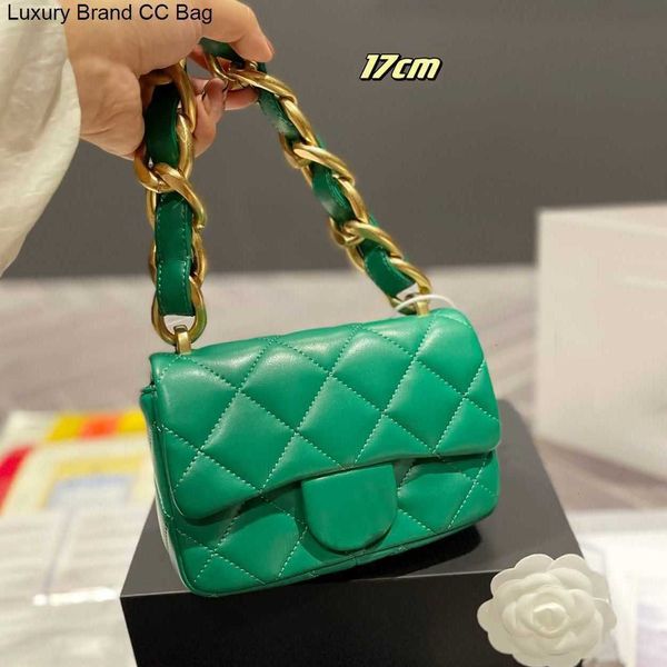 

calfskin cc shoulder bags trendy bold chain flap bags classic quilted plaid metal hardware designer bag french luxury womens mini vintage ha