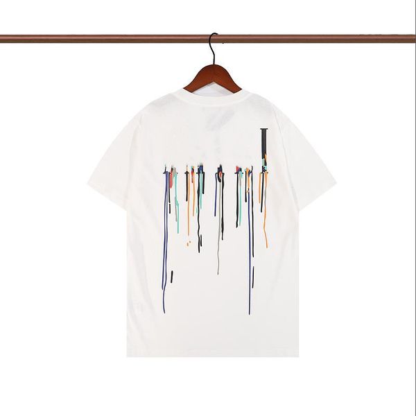 

limited edition designer t shirt of 2023 rabbit year new couples tees street wear summer fashion shirt splash-ink letter print design couple, White;black