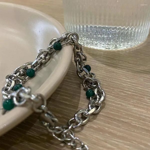 

link bracelets personality niche design bracelet boys ins cool wind trend titanium steel does not fade, Black