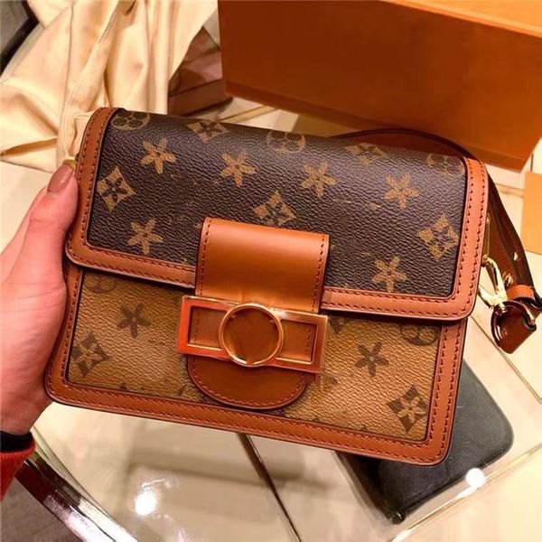 

new designer bag, old flower genuine leather women's bag, shoulder diagonal cross-cow leather bag, messenger bag