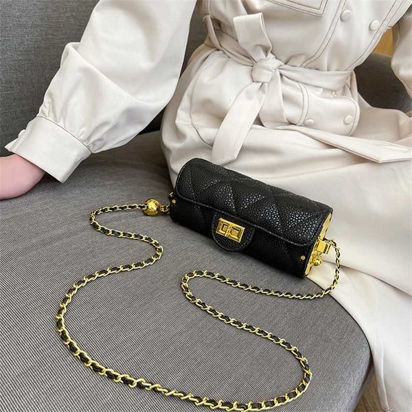 

luxury handbag shop 85% off lingge chain bag women's one shoulder oblique bar versatile and simple cylinder