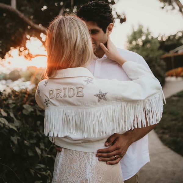 

men s jackets denim with stars white fringe pearl personalized bride custom mrs jean wifey wedding coats 230508, Black;brown