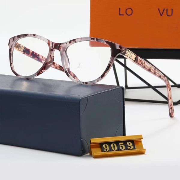 

designer sunglasses small frame cat eye sun glasses vintage men women clear lens flat mirror with box 9053, White;black