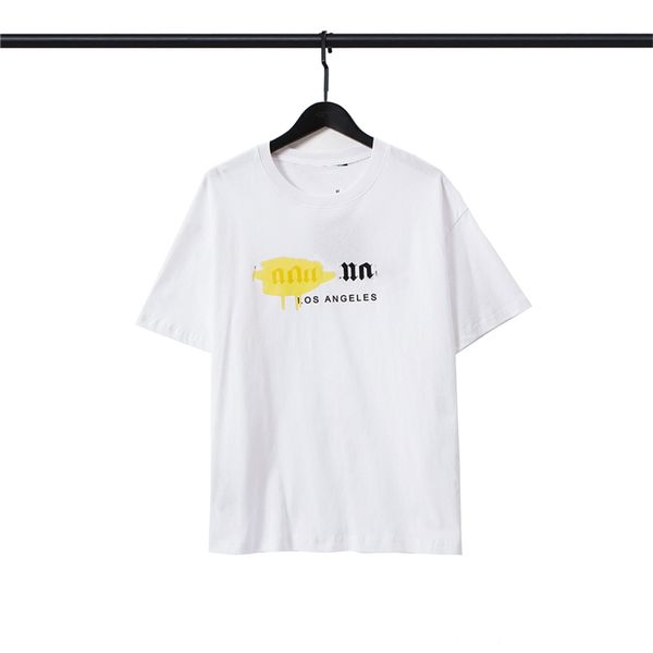 

men's t-shirts fashion men t-shirt 2023 palm new cotton soft wrinkle resistant printing letters angels casual student couple short lini, White;black