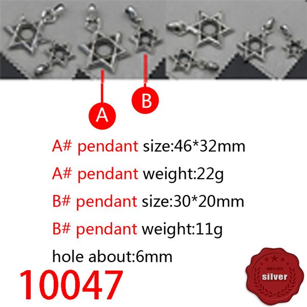 

10047 fashionable s925 sterling silver retro cross flower pendant net red couple creative six star letter personalized classic punk hip hop