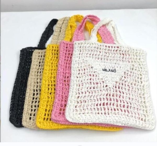 

classic designer tote luxury bag brands hollow letters raffia straw handbags tote fashion paper woven crossbody women shoulder bags summer b