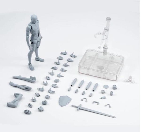 

14cm movable mannequin female male body action figure toys anime doll drawing bjd artist art painting model dolls4630344, Khaki