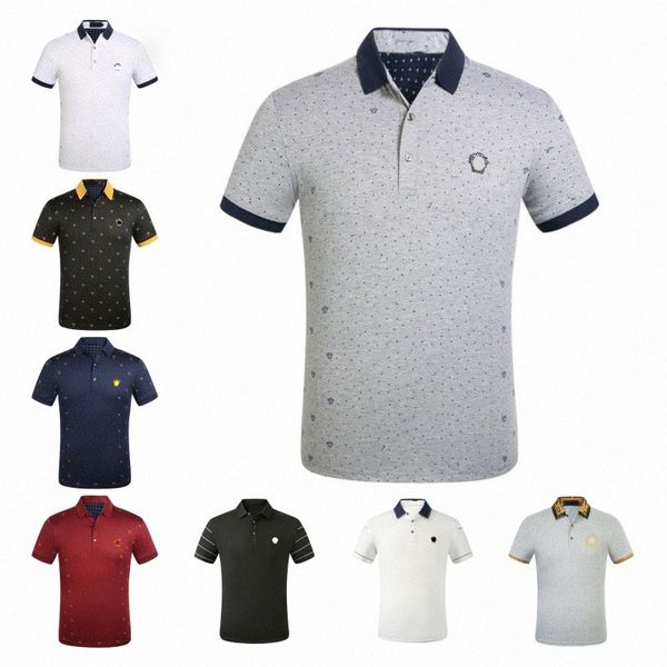 

men's designer stylist polo shirts luxury italy men clothes short sleeve fashion casual business classic embroidered head brand summer, White;black