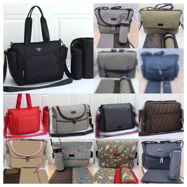 

diaper bags baby designer zipper backpack mummy multi-function messenger diapers bag 3pcs set print leather canvas functional dad dry should