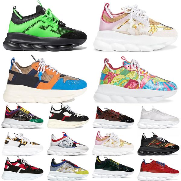 

2023 luxury italy chain reaction casual shoes sneakers designer reflective height triple black white multi-color suede fashion men women des