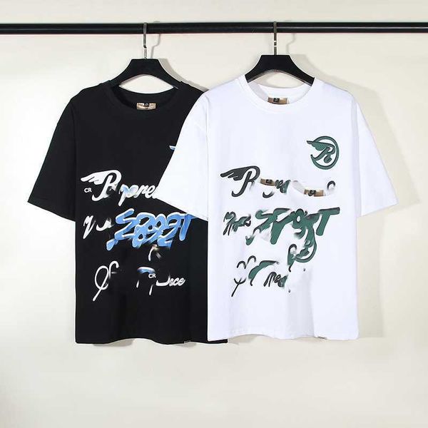

men's t-shirt american high street large size short sleeve couple niche loose large size retro fashion men's and women's hell, White;black