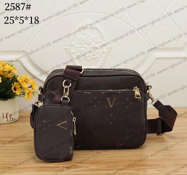 

handbags women men leather trio messenger bags luxury shoulder bag make up bag designer handbag tote man's bag wallet shoulder bags