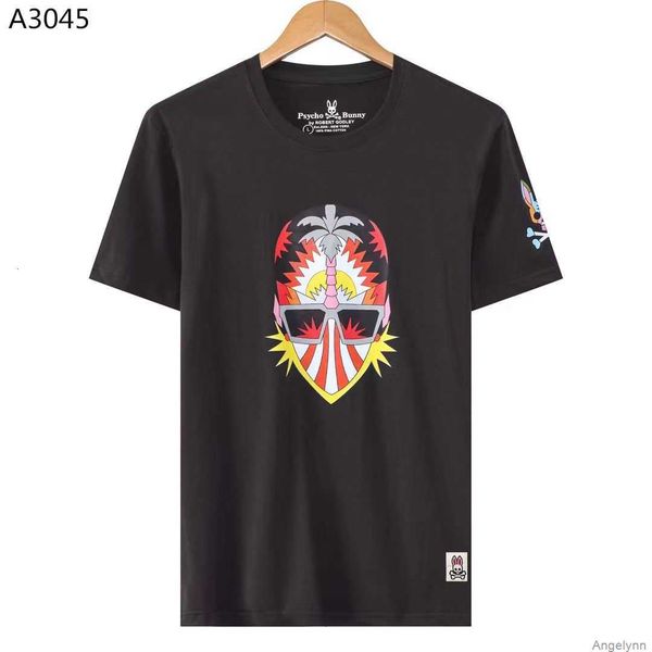 

psycho spring/summer bunny t shirt skull rabbit full patch round neck casual short sleeve t-shirt fashion brand pure cotton men's style, White;black