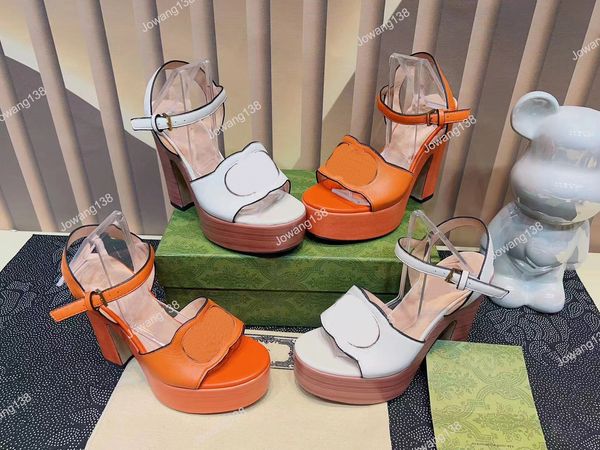 

interlocking sandal with g-stud open-toe sandals cross ankle strap horseshoe heels new waterproof platform sandals designer sandals party dr, Black