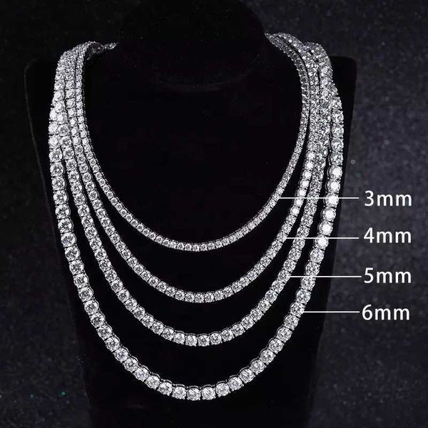

wholesale price 925 sterling silver def color vvs 3mm 4mm 5mm 6mm tennis chain moissanite tennis necklace
