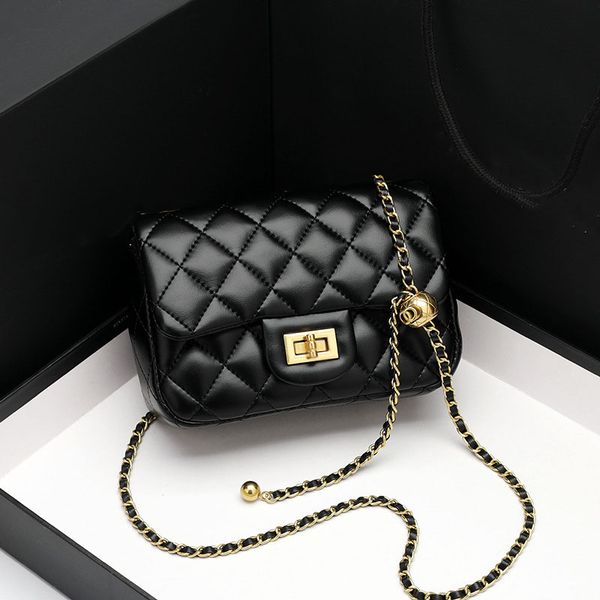 

leather chain bag women's new designer bag mini rhombus shoulder bag cross-body small square bag