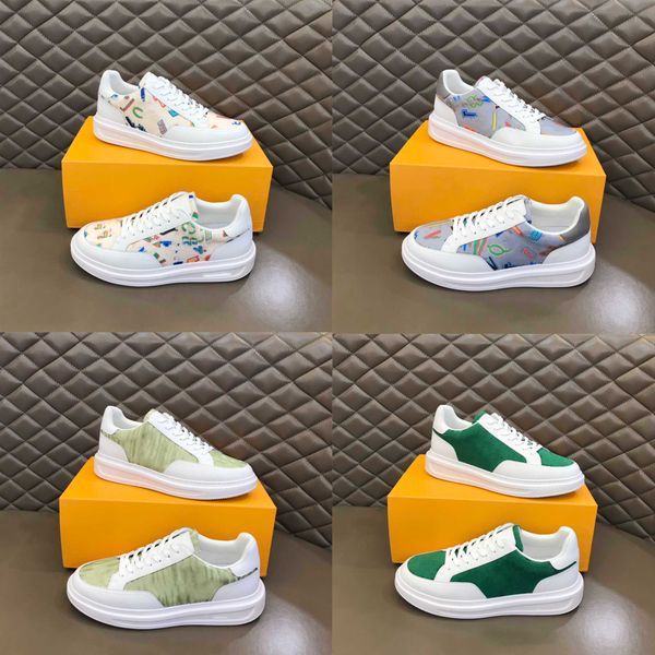 

luxury brand casual shoes men's shoes retro time patent leather lace-up sports men's shoes fashion 3d printed leather sneakers sma, Black