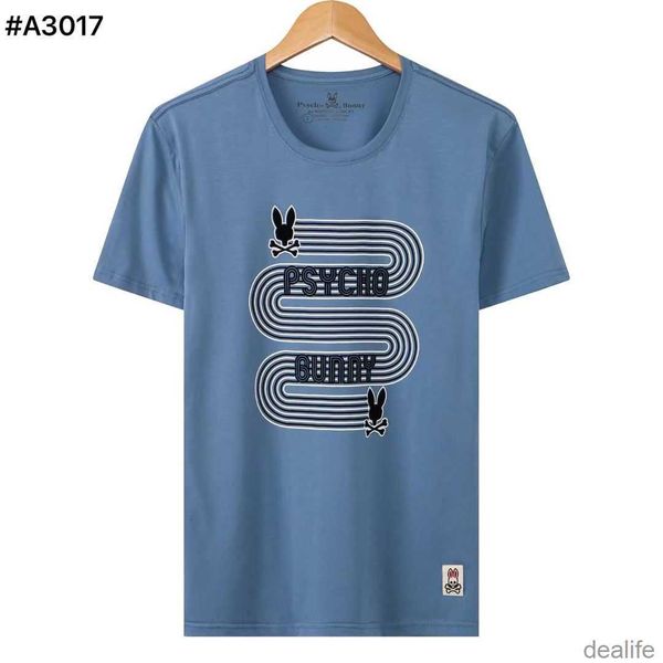 

psycho spring and summer bunny skull rabbit full paste printed round neck casual short-sleeved t-shirt fashion brand pure cotton men's, White;black