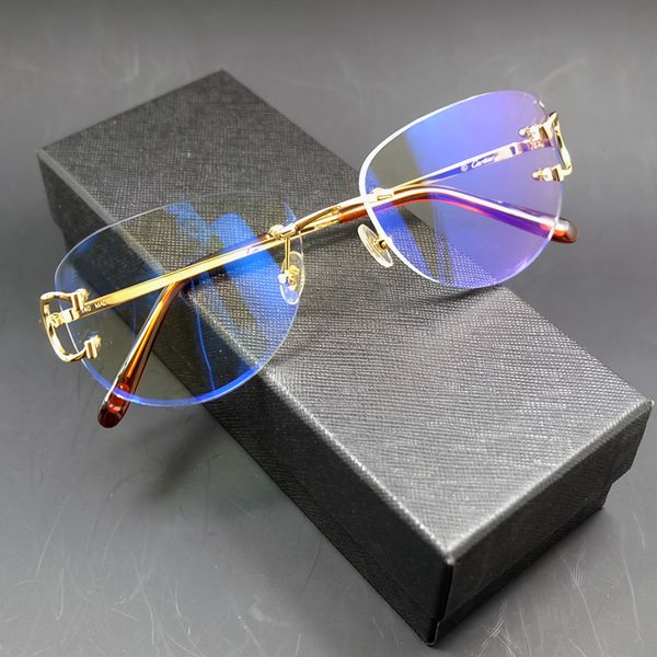 

clear eye glasses frame fashion mens decoration vintage carter luxury designer eyewear stylish eyeglasses rimless optical high quality, Silver