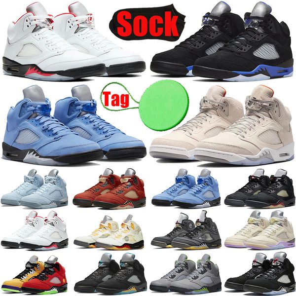 

unc 5 5s mens basketball shoes sail craft racer blue aqua raging bull fire red metallic oreo bluebird white black cement men trainers sports