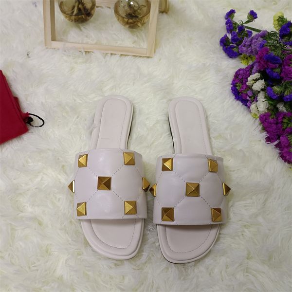 

designer beach shoes women valentinoity leather slipper v style flat sandals woman pool slides indoor outdoor footwear ok7