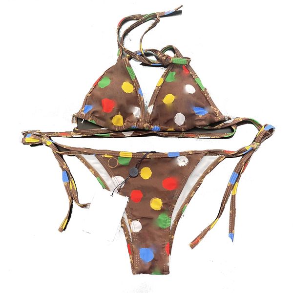 

2023 women bikini geometric letter printed designer bikini 9 styles black yellow red multicolors summer time beach bathing suits fashion bik, White;black