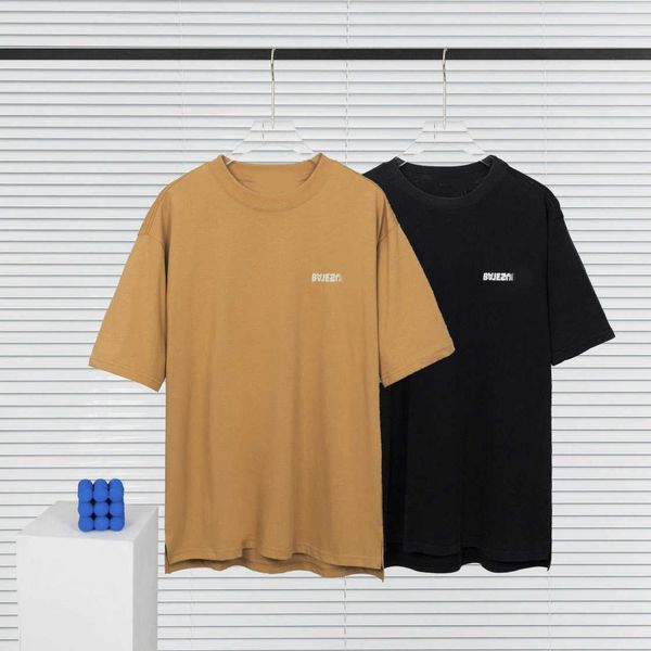 

2023 spring/summer paris reversed split short sleeve t-shirt loose casual half bottom round neck t men's and women's, White