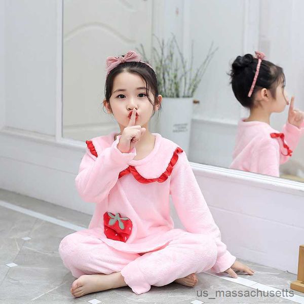

pajamas new 3-12 year wear princess style pajamas suit girls sleepwear set atumn winter warm pajamas for girls christmas gift, Blue;red
