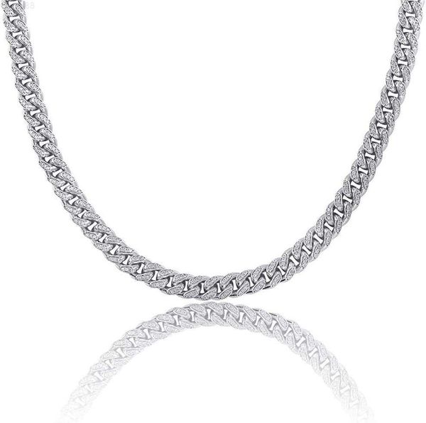 

necklace bracelet miami cuba chain big gold chain hip hop influx men and women full zircon necklace bracelet accessories (gold silver)