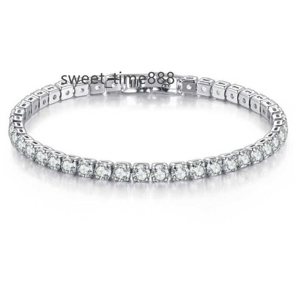

custom size gold silver plated minimalist cubic zircon classic tennis diamond bracelets for ladies femme women, Golden;silver