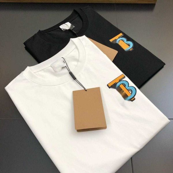 

plus size clothing mens womens short sleeved t shirt burb designer tshirt tb printed round neck tee men cotton tshirts pullover polos sweats, White;black