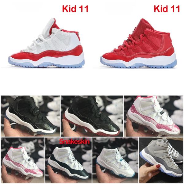 

air jordon jumpman 11 basketball shoes kids retro cherry 11s midnight navy cool grey 25th anniversary bred pure violet 72-10 trainers sport, Black