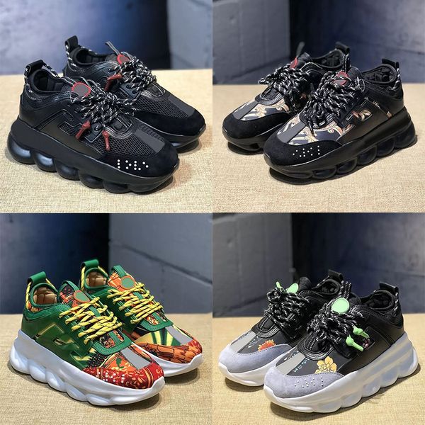 

italy chain reaction shoes casual shoe sneakers designer platform reflective height triple black white multi-color suede fashion luxury trai